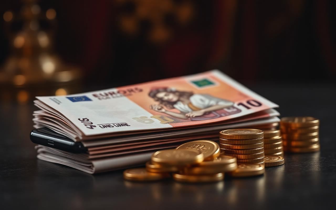 Ein Rechner und ein Notizblock auf einem Schreibtisch zur Berechnung von Casino Cashback Prozenten.