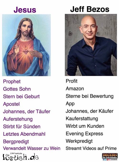 Jesus vs. Jeff Bezos Bild - lustich.de